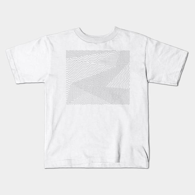 Stripey, wavy, thin line pattern Kids T-Shirt by Chris W